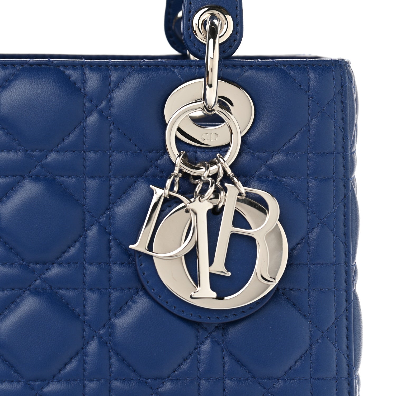 Christian Dior Lambskin Cannage Medium Lady Dior Blue 8 of 10