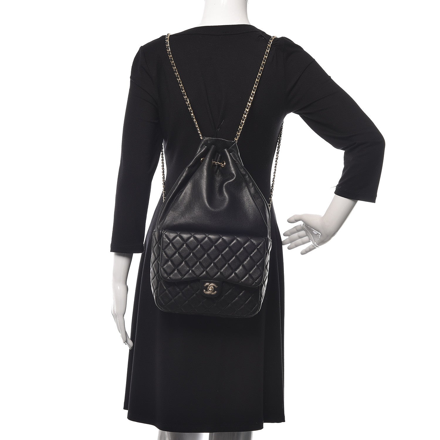 Chanel Lambskin Quilted Large In Seoul Backpack Black 2 of 11