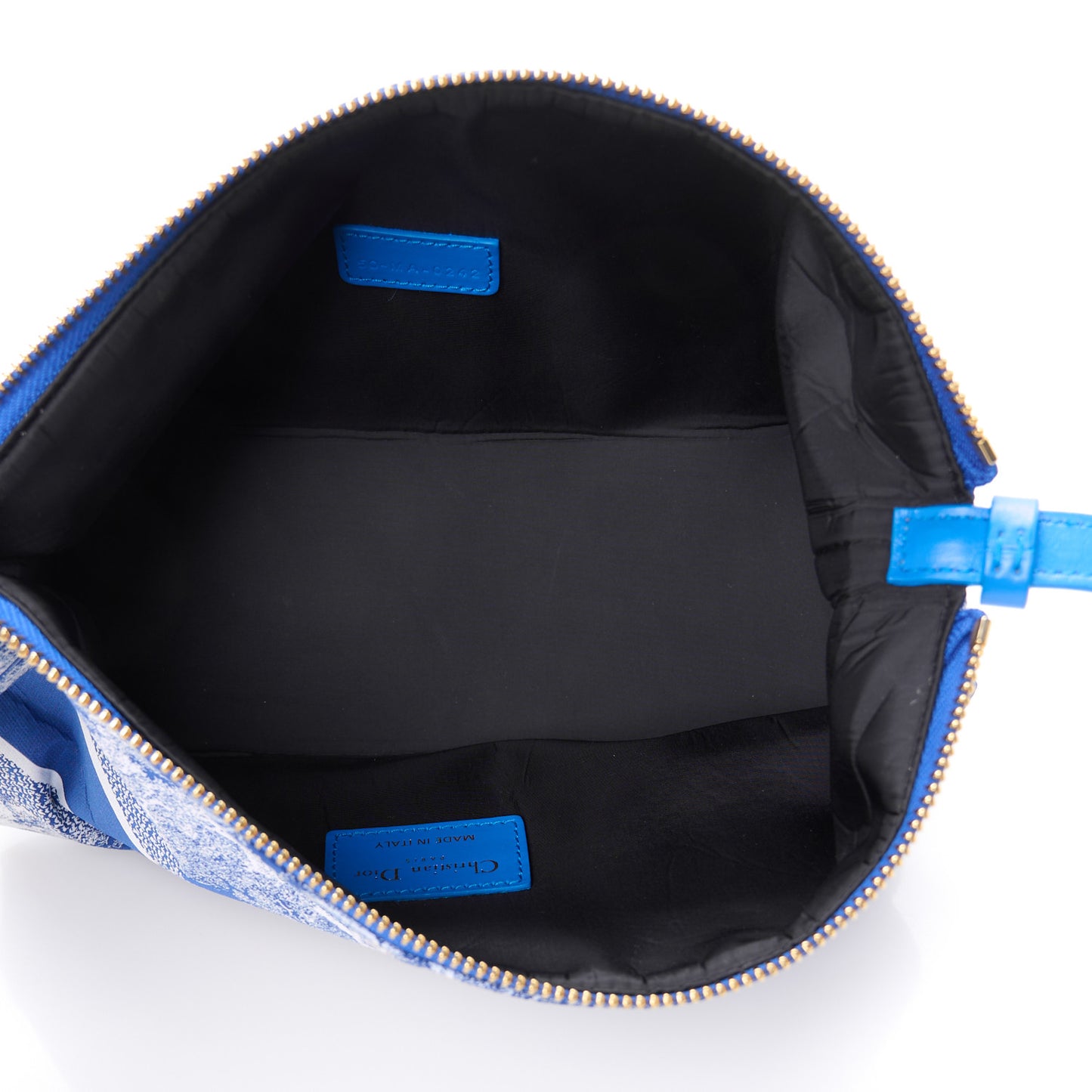 Technical Fabric Toile De Jouy DiorTravel Nomad Pouch Fluorescent Blue
