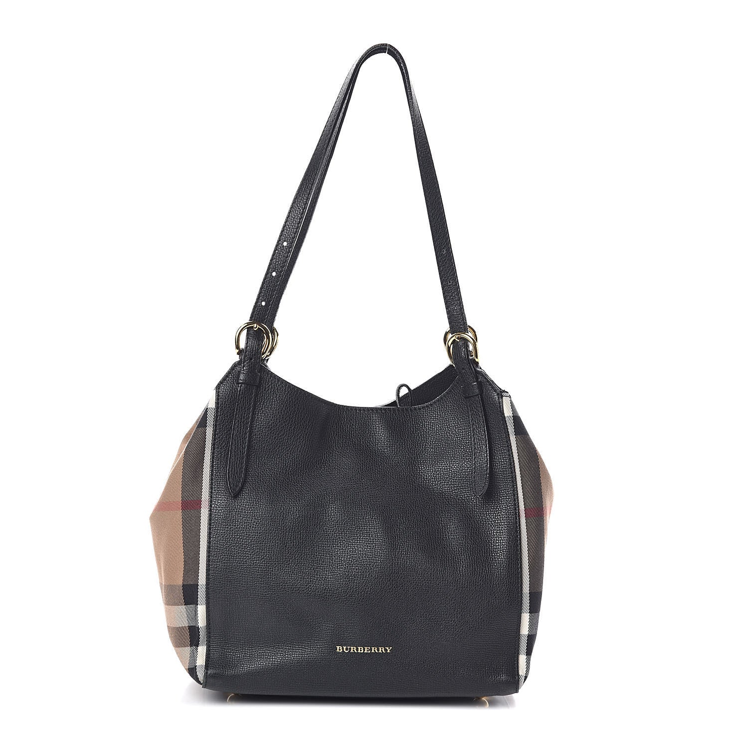 Burberry Grainy Calfskin House Check Small Canterbury Black 1 of 8