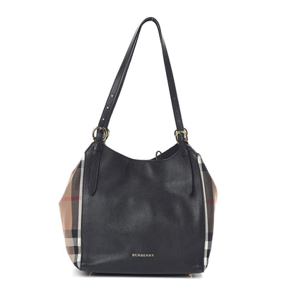 Burberry Grainy Calfskin House Check Small Canterbury Black 1 of 8