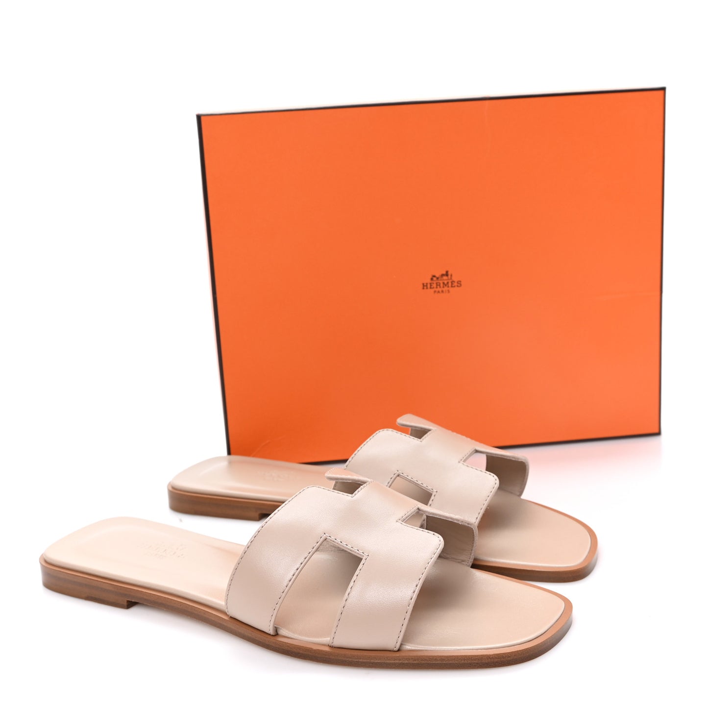 Box Calfskin Oran Sandals 39 Camel