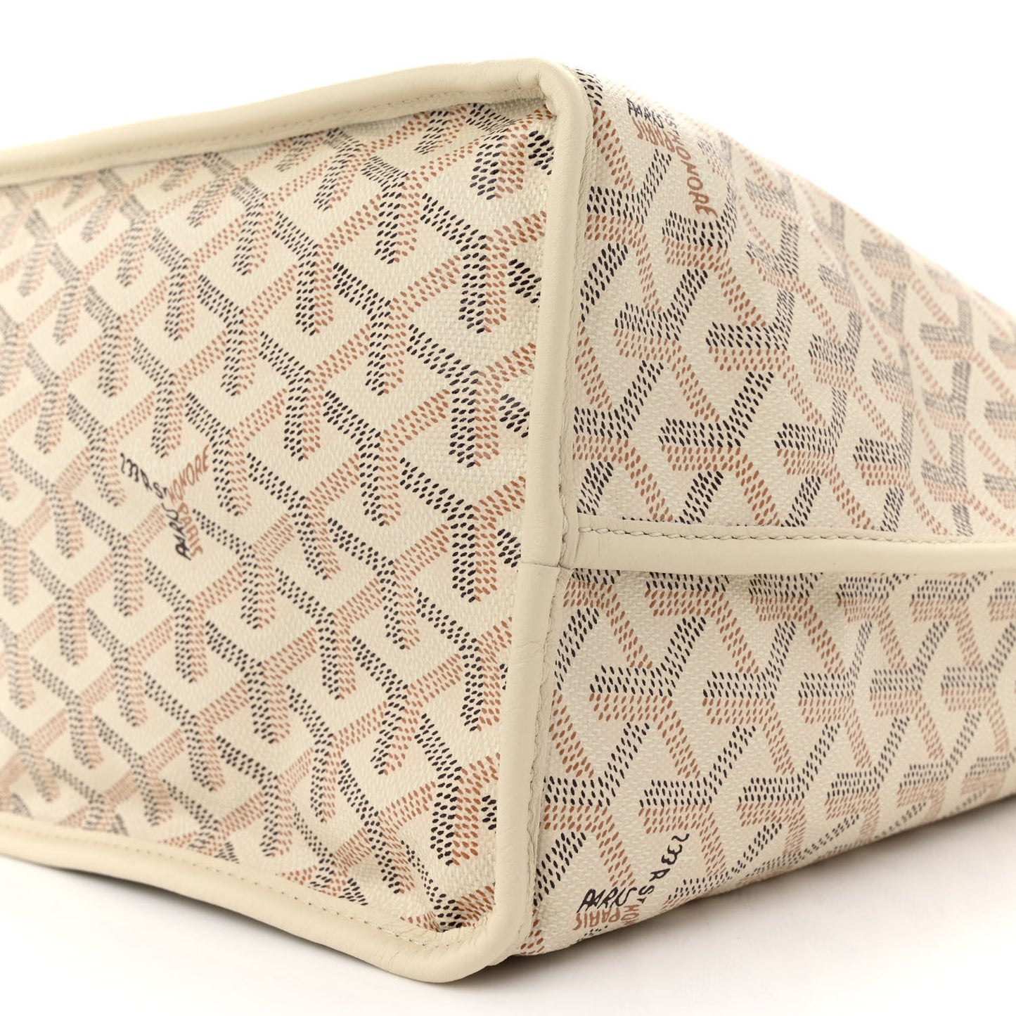 Goyardine Embroidered Seahorse Reversible Anjou PM Sand