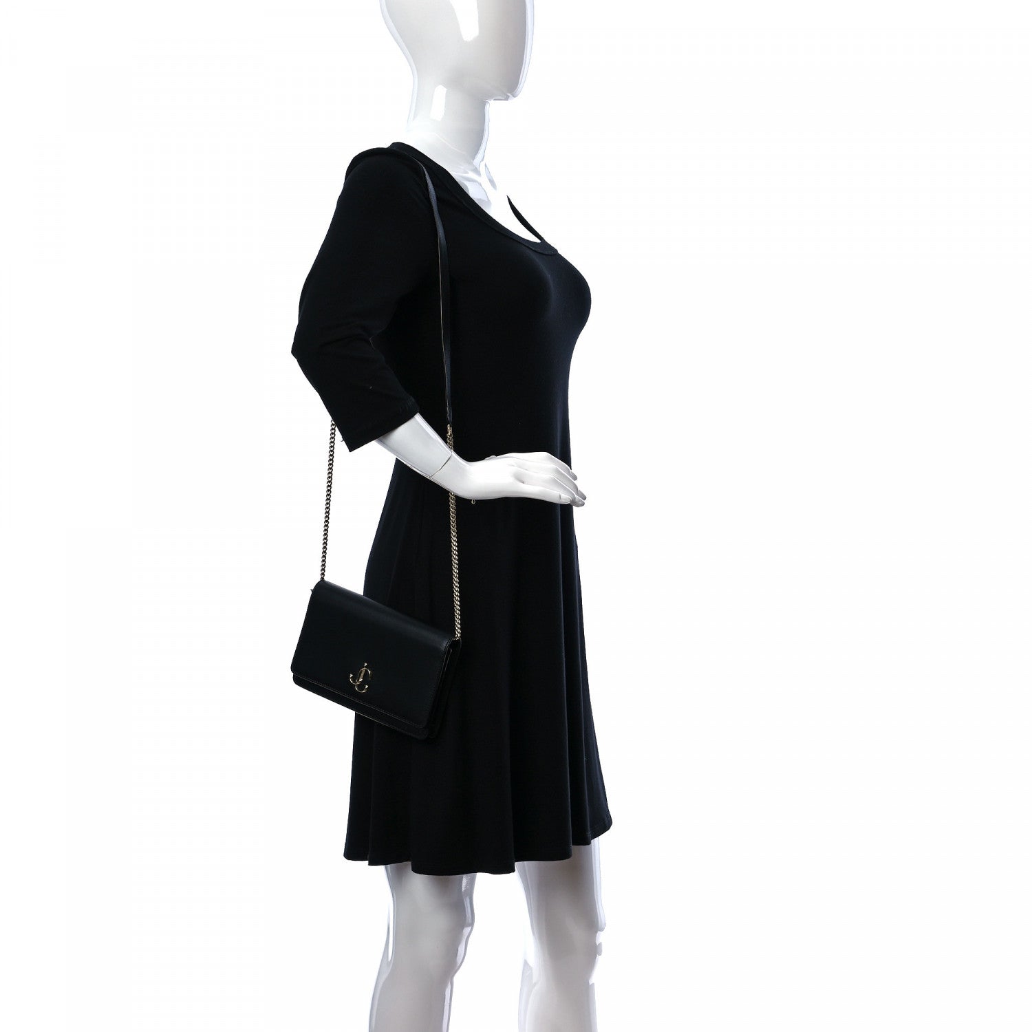Jimmy Choo Smooth Calfskin Mini Palace Crossbody Black 2 of 8