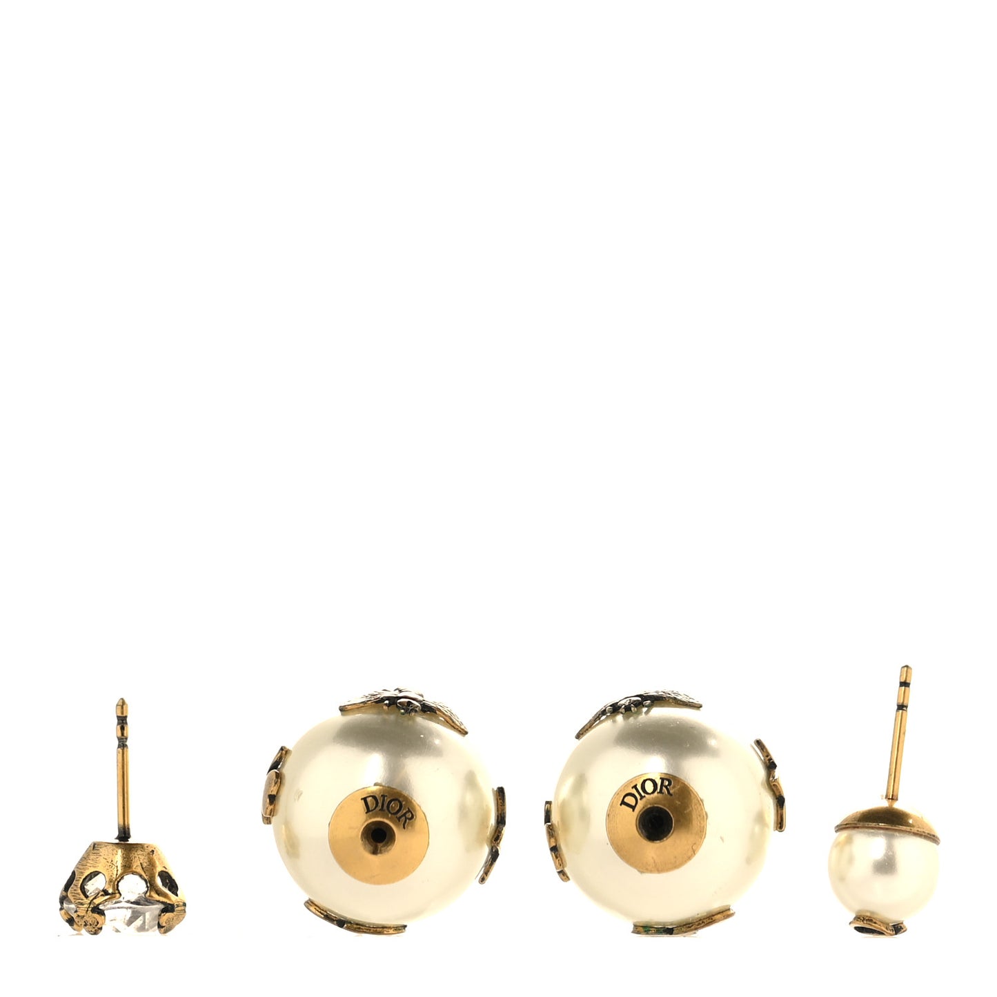 Pearl Crystal Tribales Bee Earrings Gold