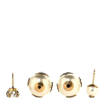 Christian Dior Pearl Crystal Tribales Bee Earrings Gold 3 of 5