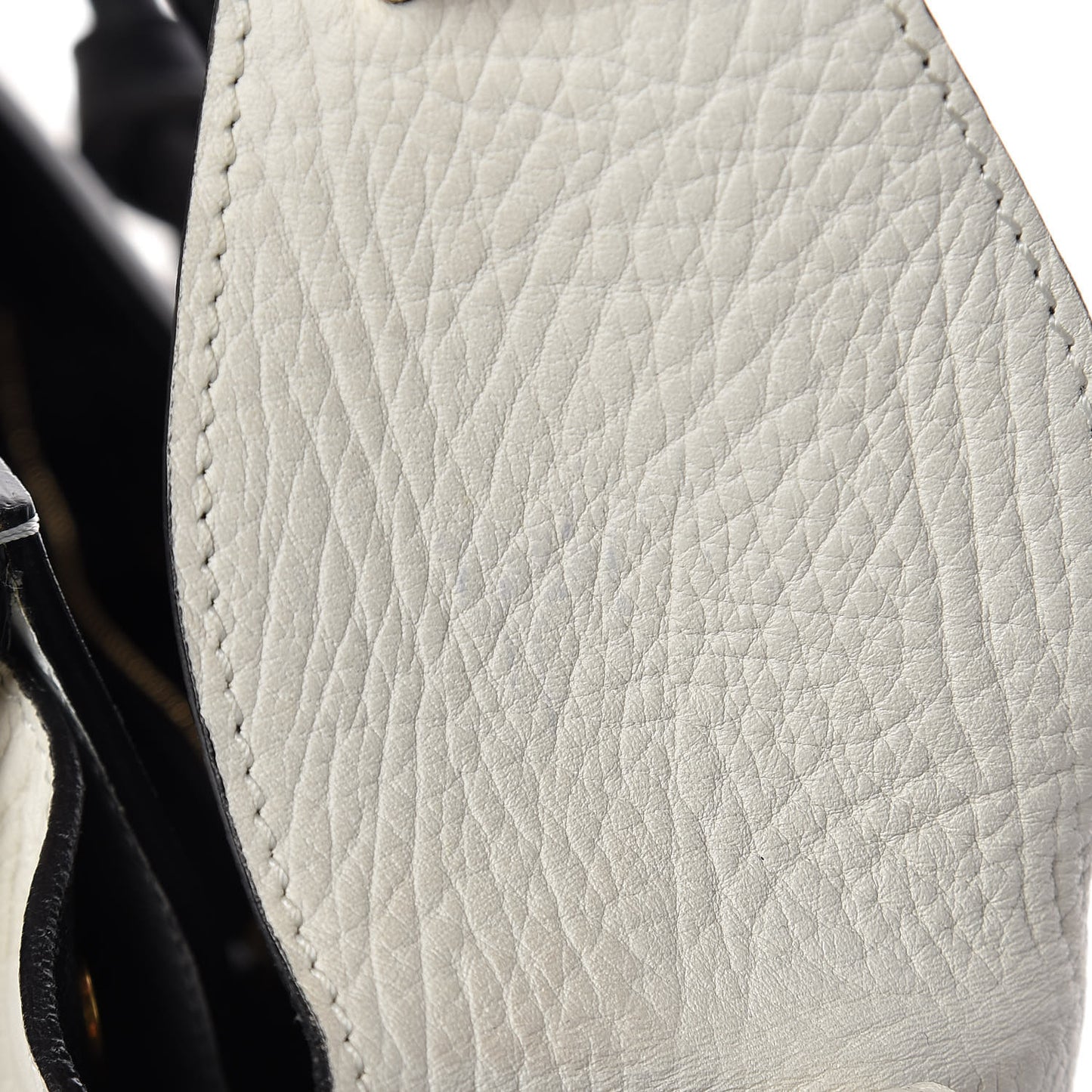 Elephant Calfskin Mini Bi-Color Tie Knot Tote White Black