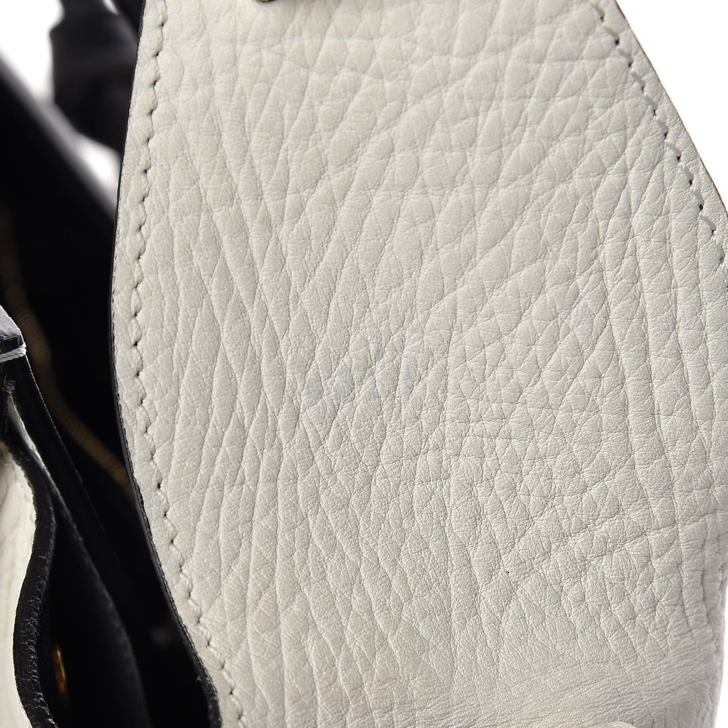 Celine Elephant Calfskin Mini Bi-Color Tie Knot Tote White Black 12 of 21