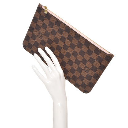 Louis Vuitton Damier Ebene Neverfull MM GM Pochette Rose Ballerine 2 of 6