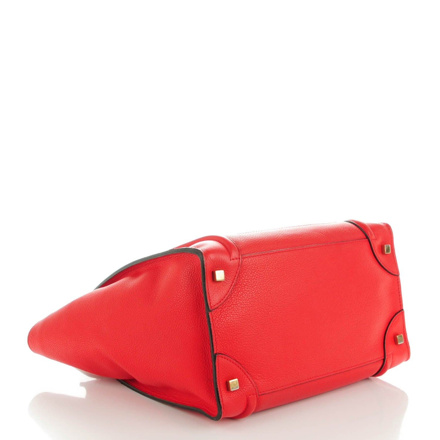 Celine Drummed Calfskin Mini Luggage Coquelicot 4 of 7
