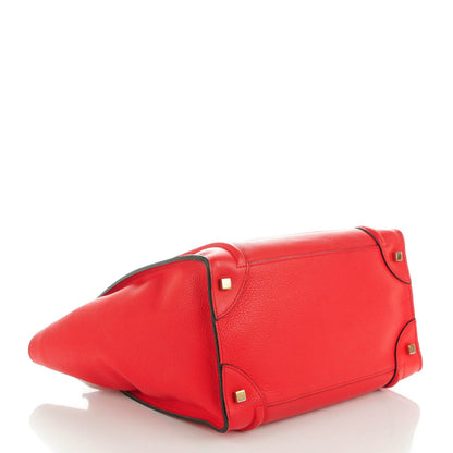 Celine Drummed Calfskin Mini Luggage Coquelicot 4 of 7