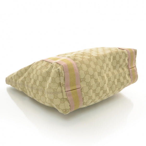 GG Monogram Medium Web Handle Vertical Tote Pink Gold