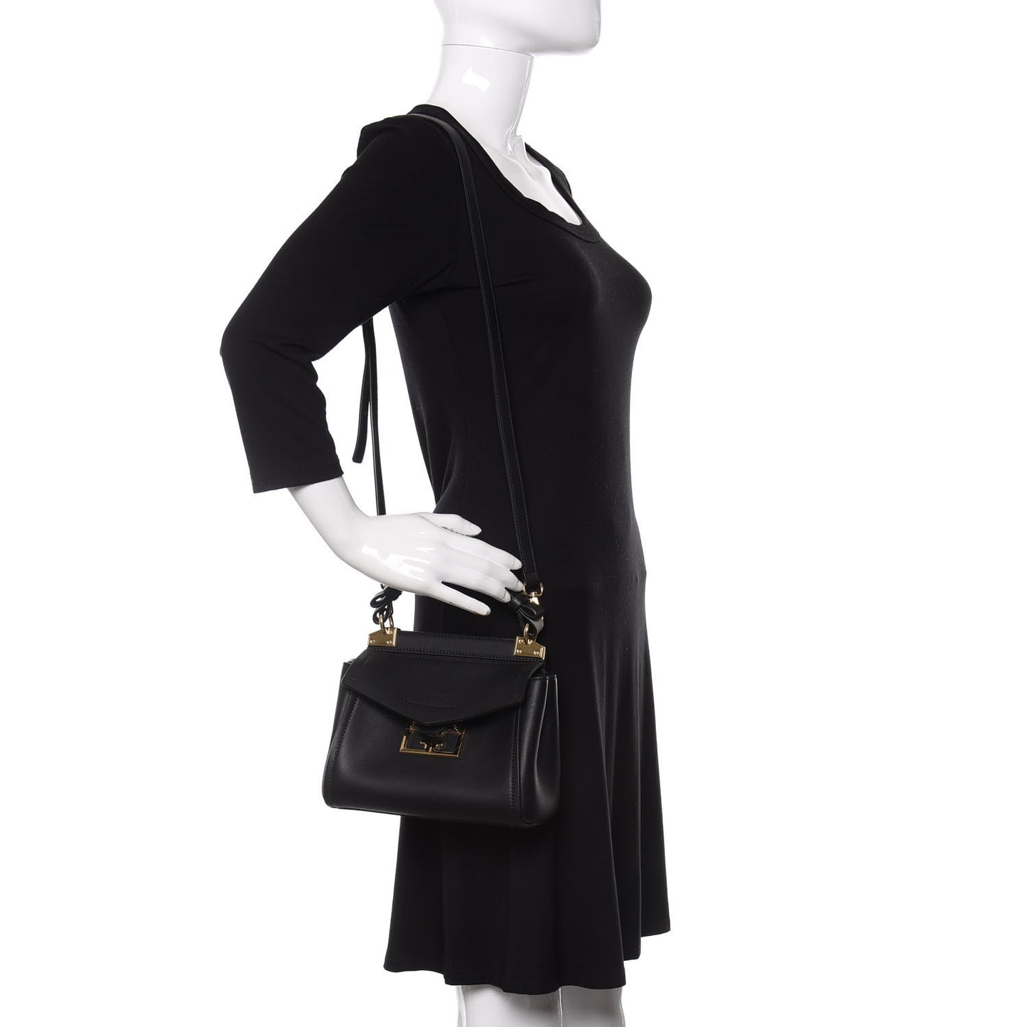 Calfskin Mini Mystic Shoulder Bag Black