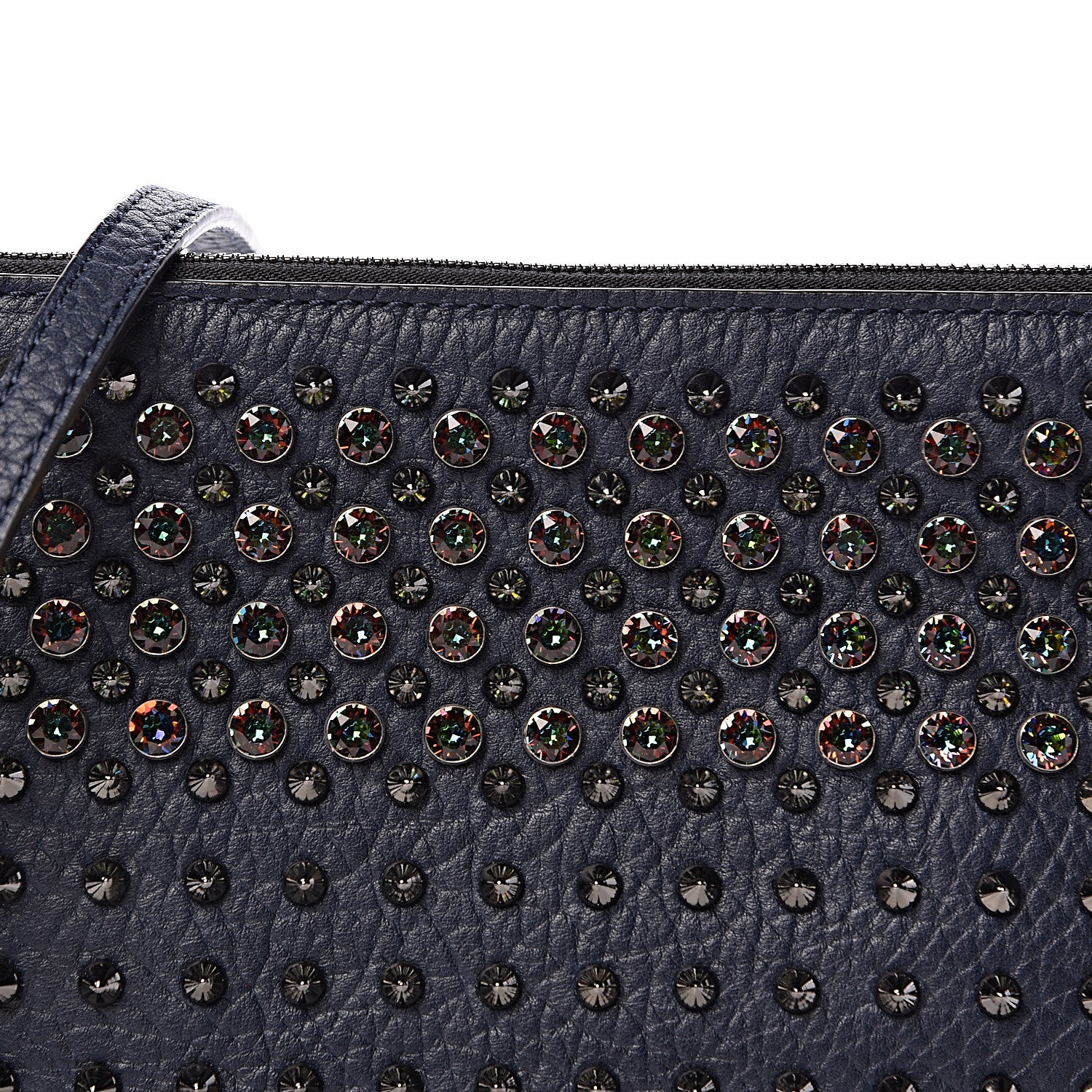 MCM Calfskin Studded Medium Crossbody Blue 11 of 11
