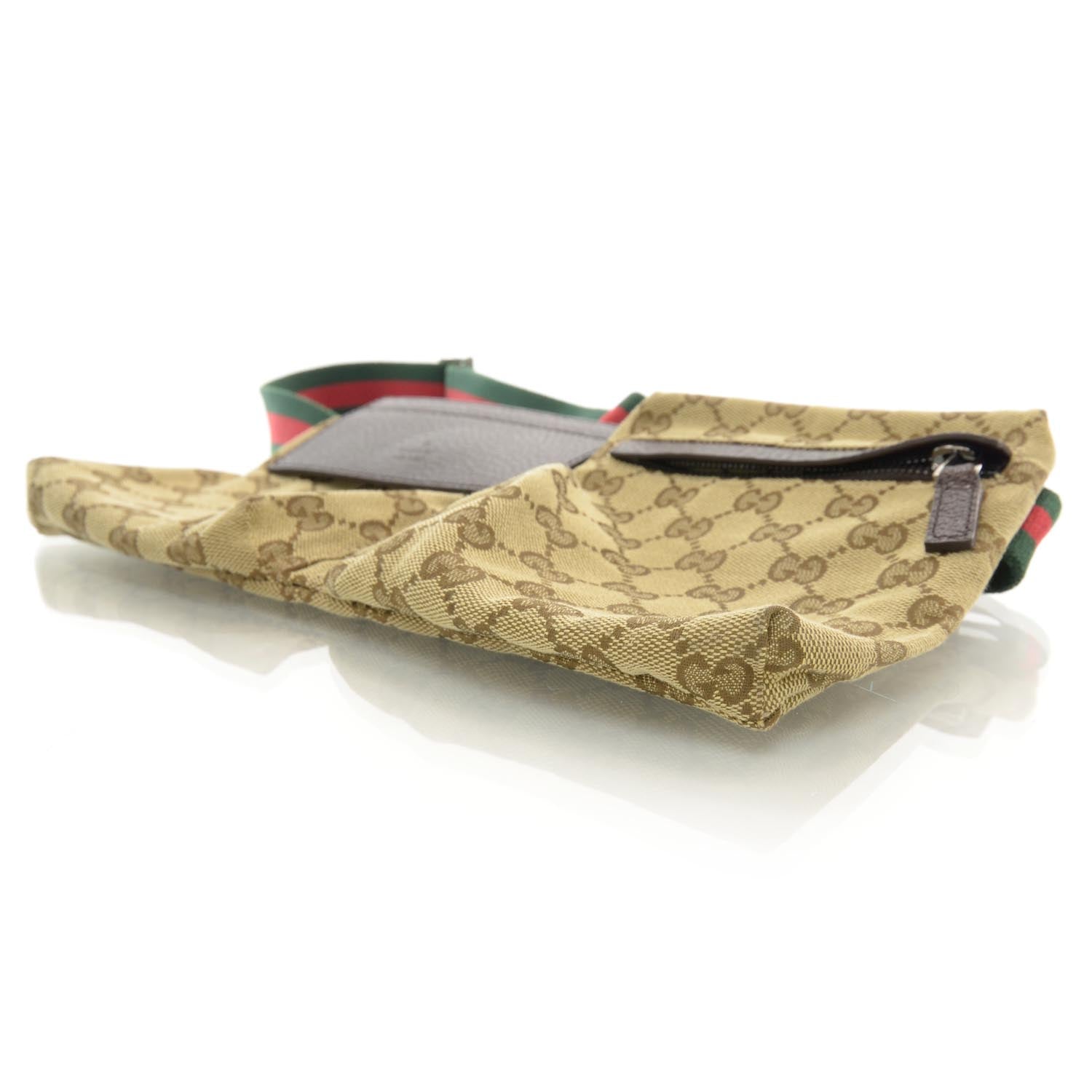 Gucci GG Monogram Web Double Pocket Belt Bag Ebony 5 of 10