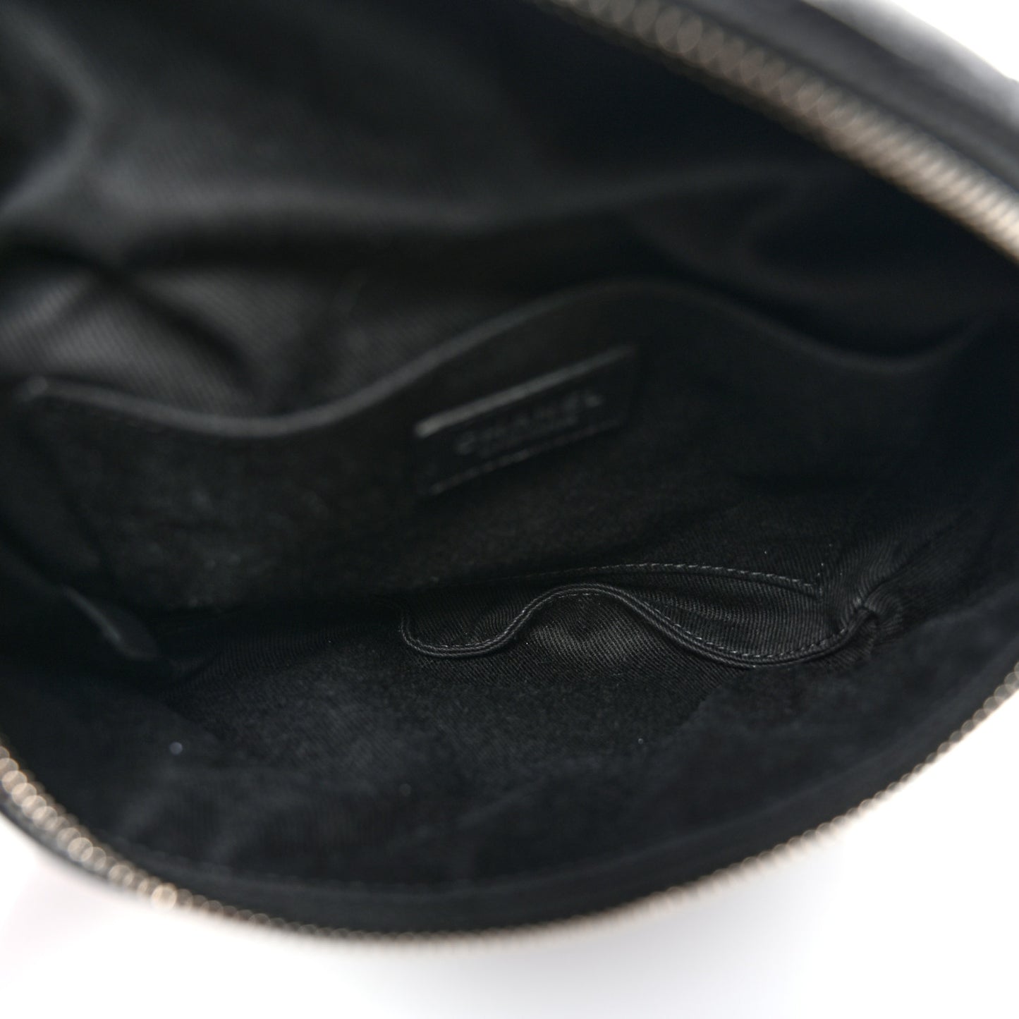 Grained Calfskin Quilted Waist Belt Bag Black