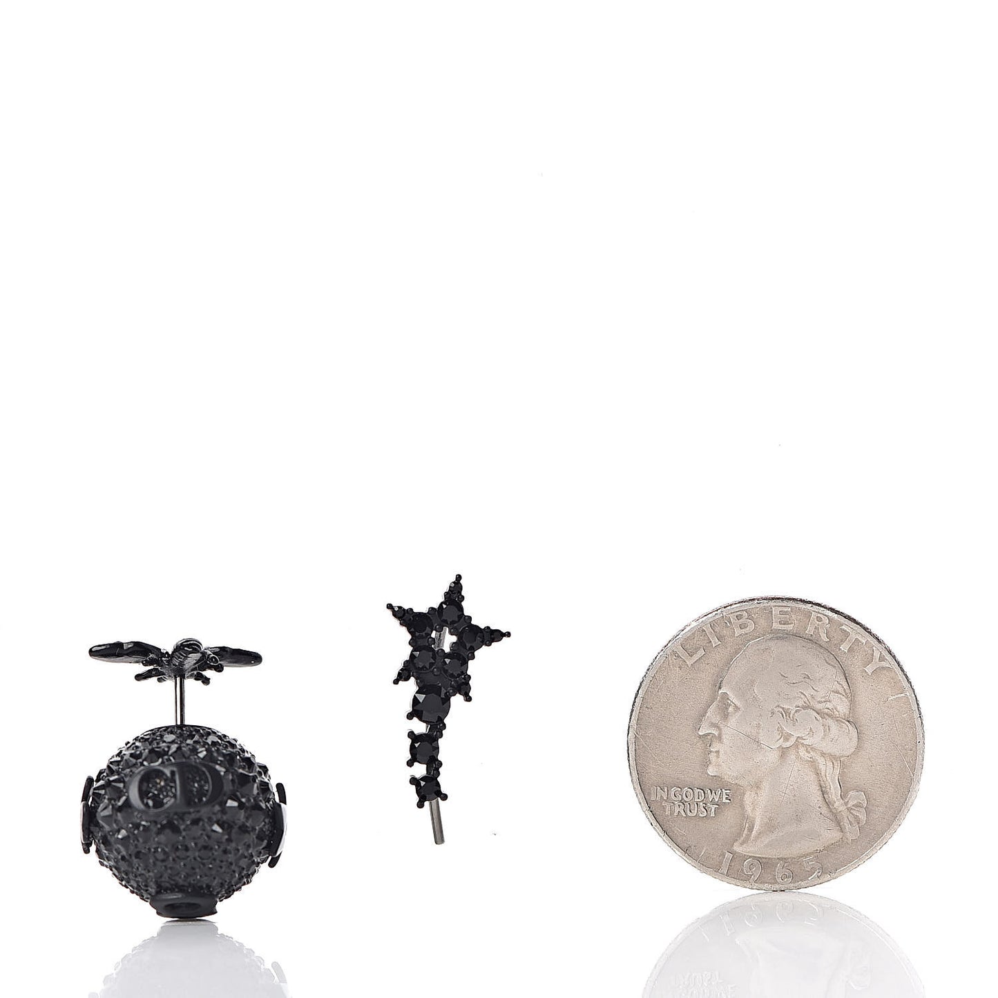 Crystal Bee Star Tribal Earrings Black