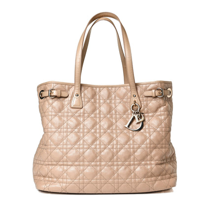 Christian Dior Coated Canvas Cannage Medium Panarea Tote Beige 1 of 12