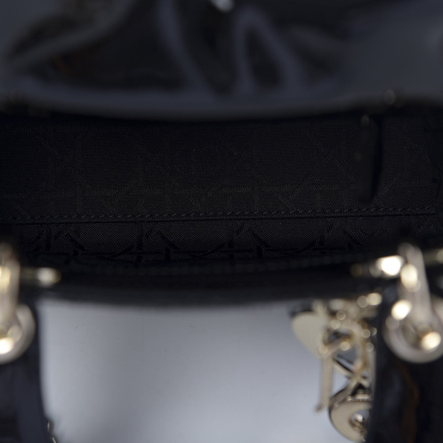 Patent Cannage Mini Lady Dior Black