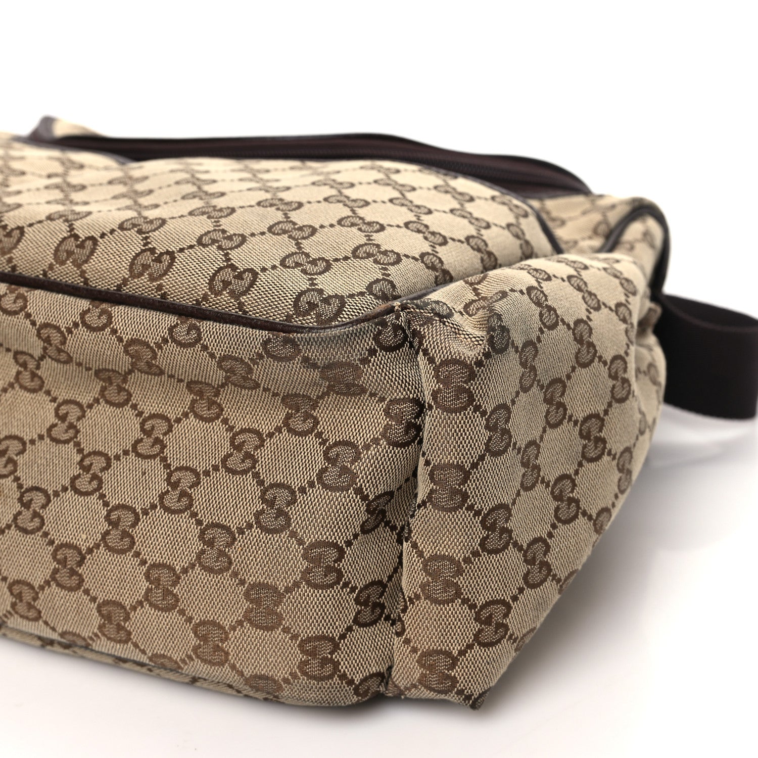 Gucci Monogram Natural Pigskin Large Diaper Bag Beige Ebony Cocoa Dark Chocolate 11 of 11