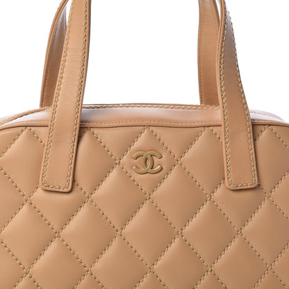 Chanel Calfskin Stitch Surpique Bowler Beige 8 of 10