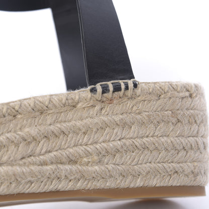 Christian Dior Calfskin D-Dior Espadrille Platform Sandals 37 Black 10 of 11