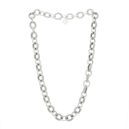 David Yurman Sterling Silver 10mm Medium Oval Link Necklace 4 of 5