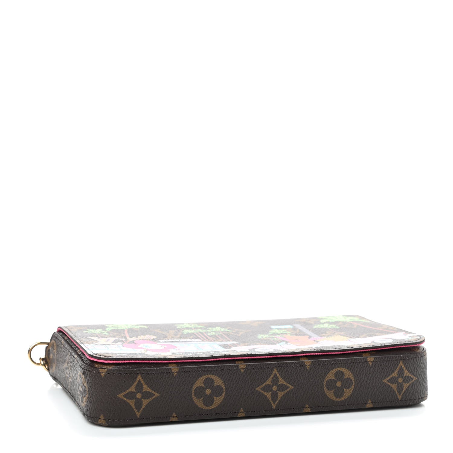 Louis Vuitton Monogram 2021 Christmas Animation Hollywood Pochette Felicie Chain Wallet Fuchsia 5 of 9