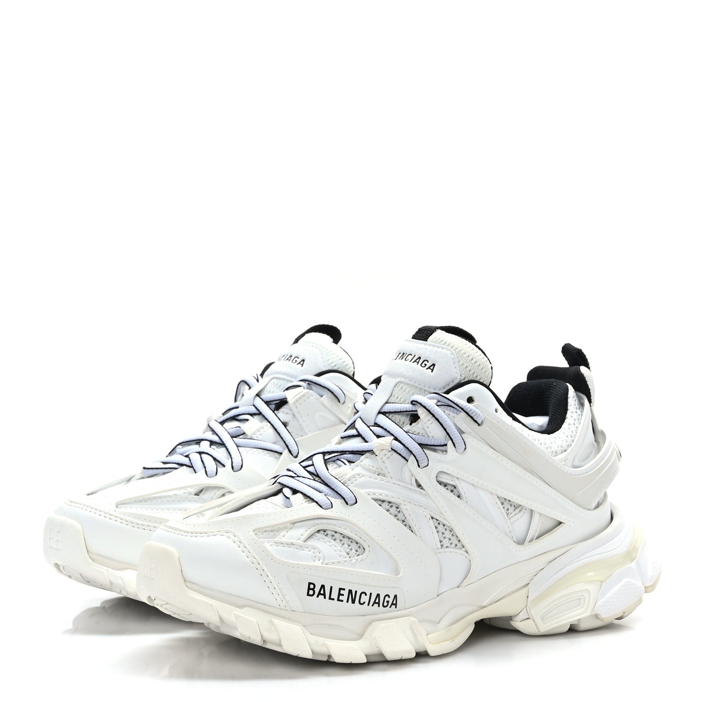 Rubber Fabric Bi-Color Womens Track Sneakers 36 White Black