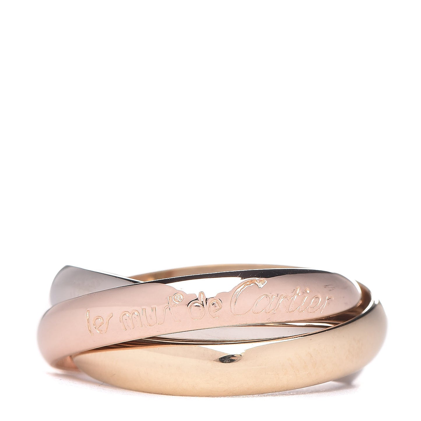 18K Pink Yellow White Gold Classic Les Must De Trinity Ring 53 6.25