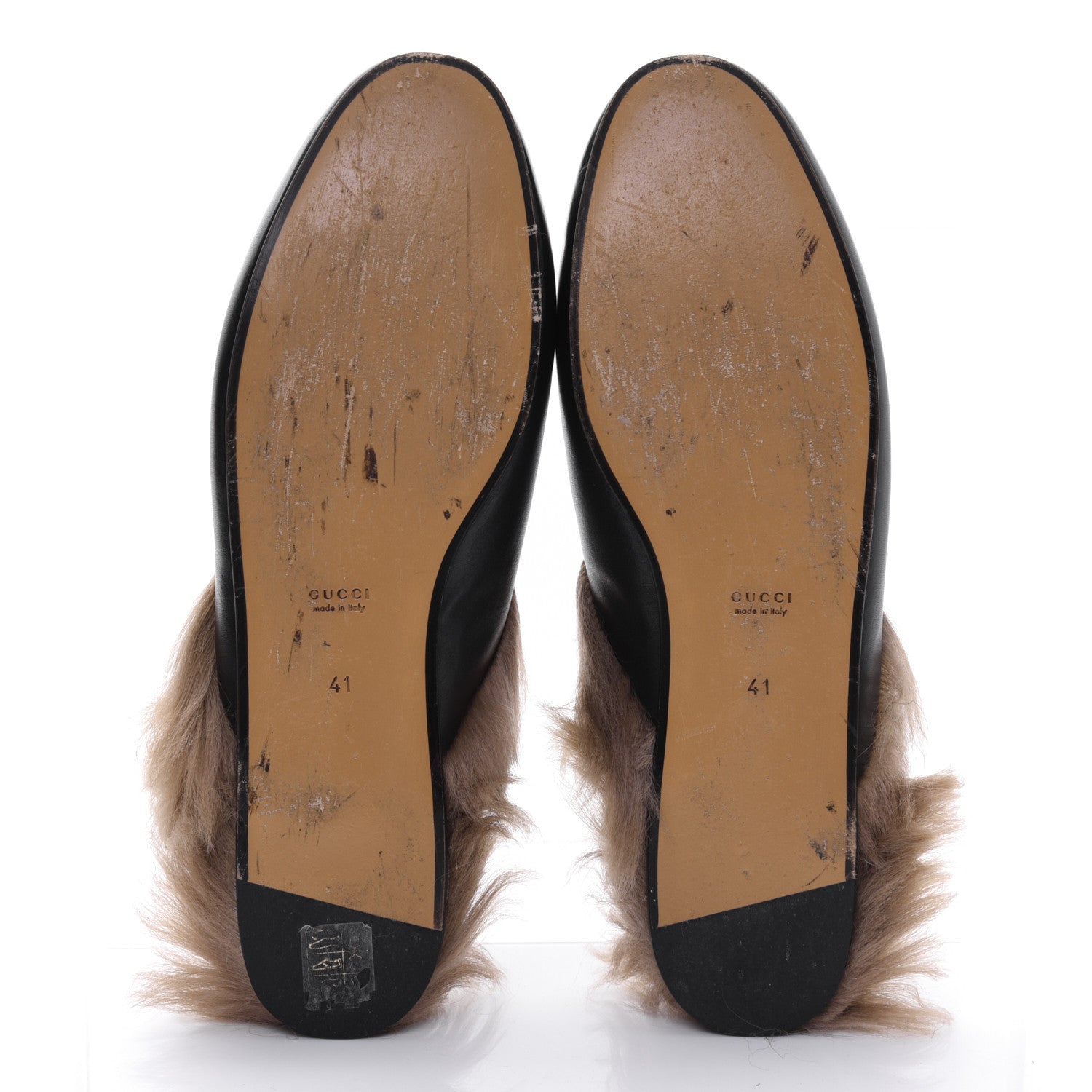 Gucci Calfskin Fur Womens Princetown Slippers 41 Black 5 of 9