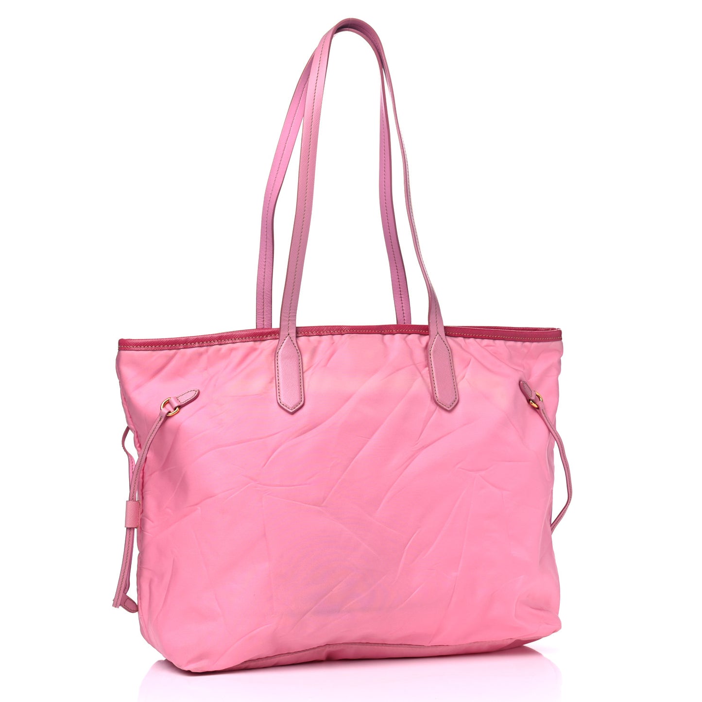 Tessuto Nylon Saffiano Shopping Tote Begonia