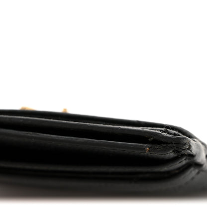 Saint Laurent Grain De Poudre Matelasse Chevron Monogram Credit Card Case Black 11 of 11