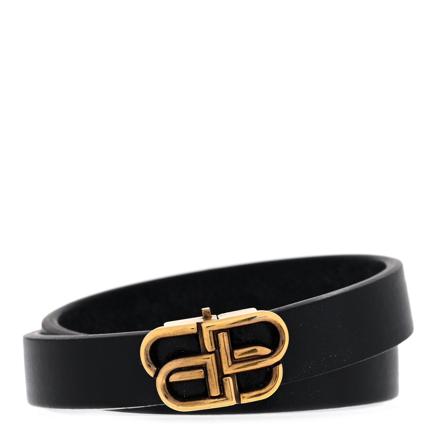 Balenciaga Calfskin BB Wrap Bracelet S Black 1 of 5