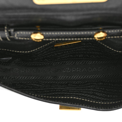 Prada Saffiano Vernice Turnlock Convertible Shoulder Bag Black 5 of 11