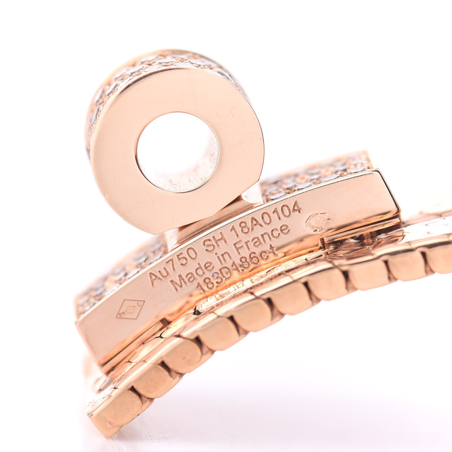 Hermes 18K Rose Gold Diamond MM Kelly Milanese Bracelet SH 4 of 5