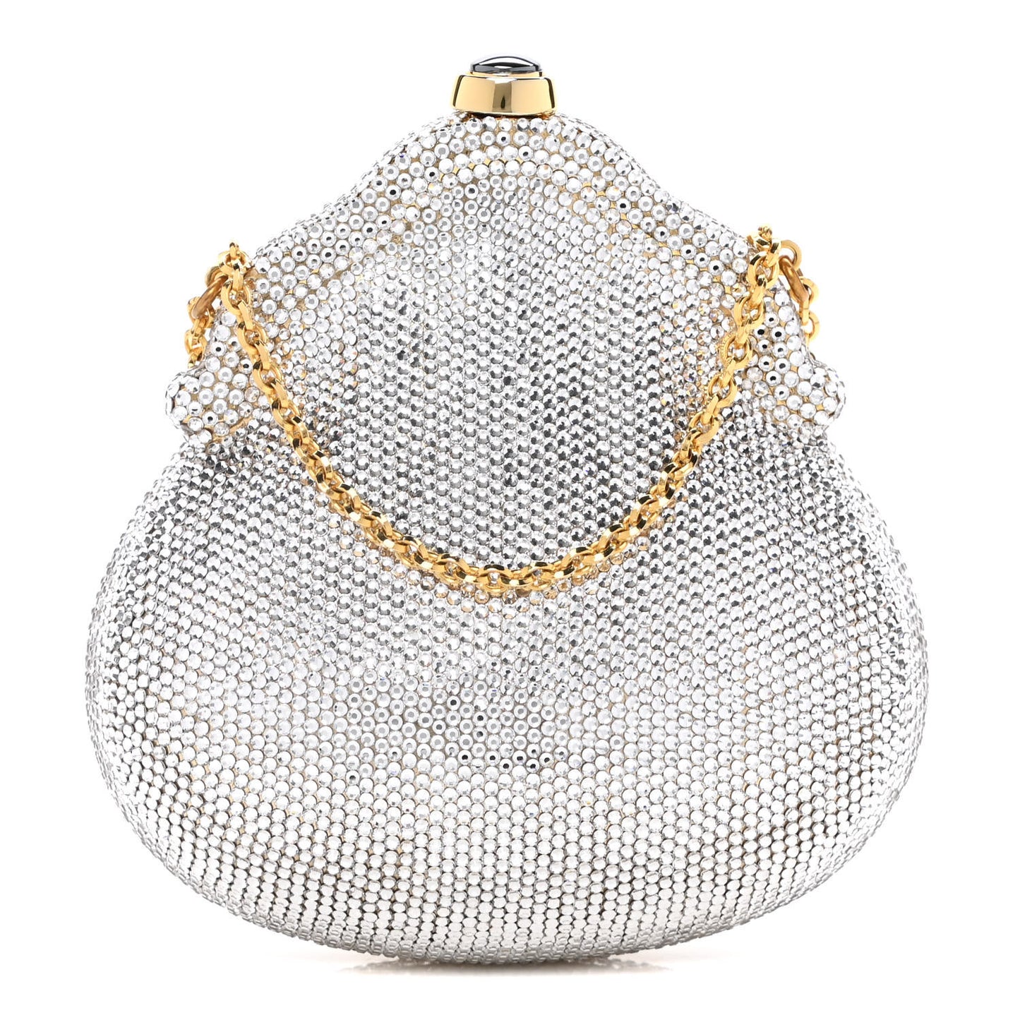 Swarovski Crystal Chatelaine Minaudiere Clutch Silver Gold