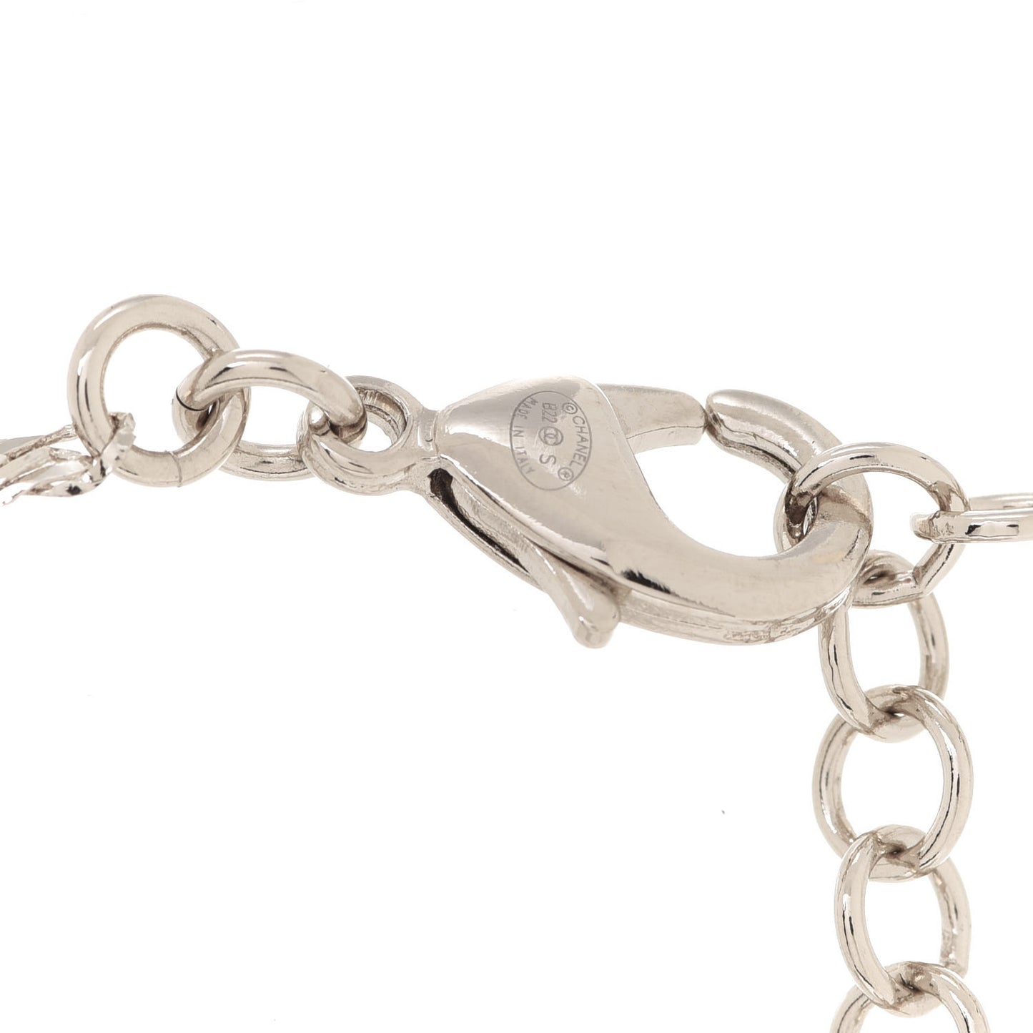 Crystal Textured CC Pendant Necklace Gold