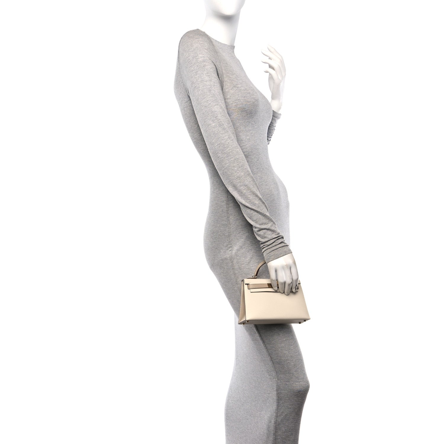 Hermes Epsom Horseshoe Mini Kelly Sellier 20 Craie Trench 2 of 10