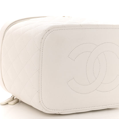 Chanel Caviar Quilted Large Vanity Pouch White 8 of 10