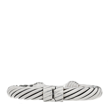 David Yurman Sterling Silver Diamond Prasiolite 10mm Cable Classics Hinged Bracelet 2 of 3
