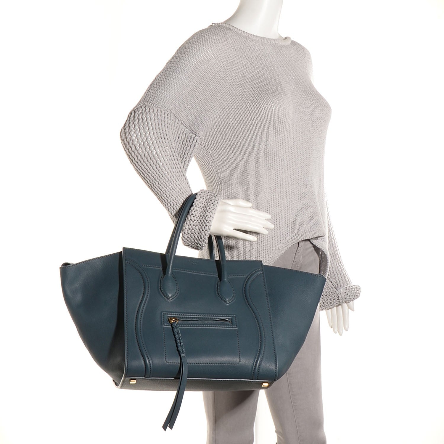 Celine Supple Calfskin Medium Phantom Luggage Slate Blue 2 of 7