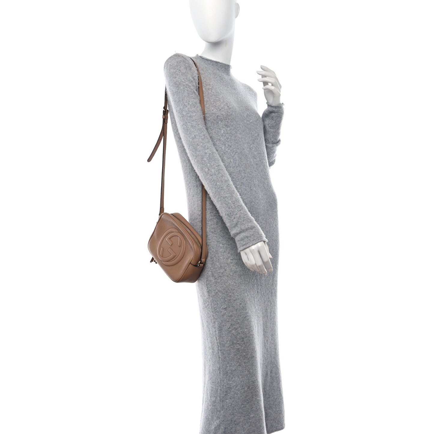 Pebbled Calfskin Small Soho Disco Bag Camelia