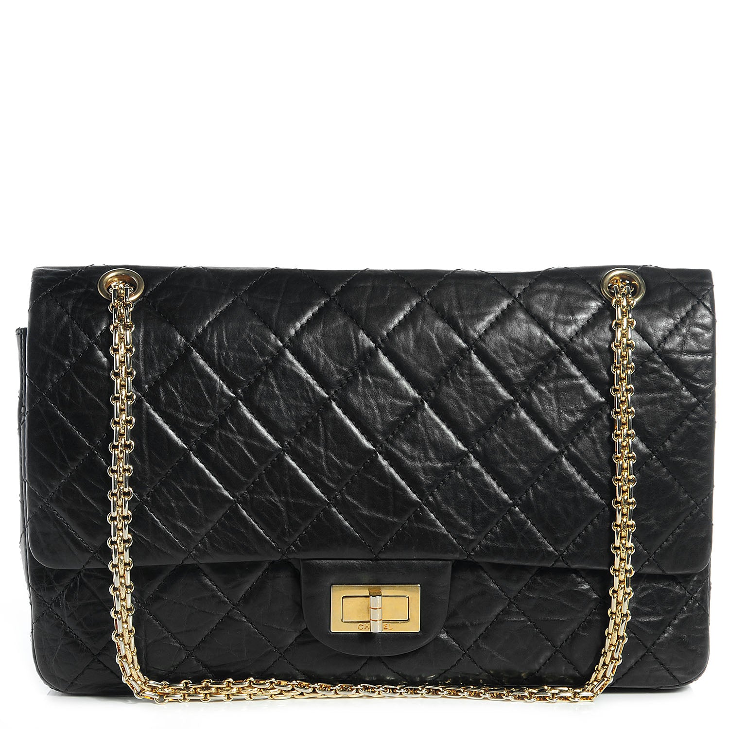 Chanel Aged Calfskin Quilted 50th Anniversary 2.55 Reissue 227 Flap Black 1 of 9