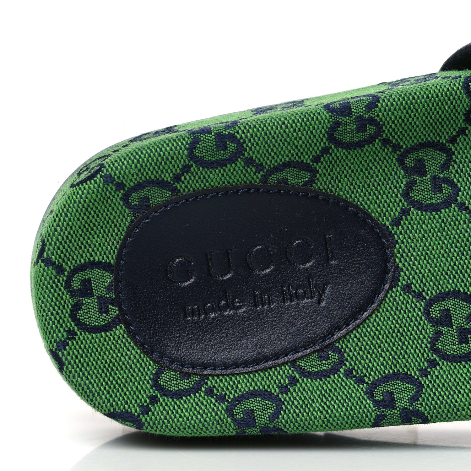 Gucci Monogram Multicolor Slide Sandals 5 Green Blue 7 of 8