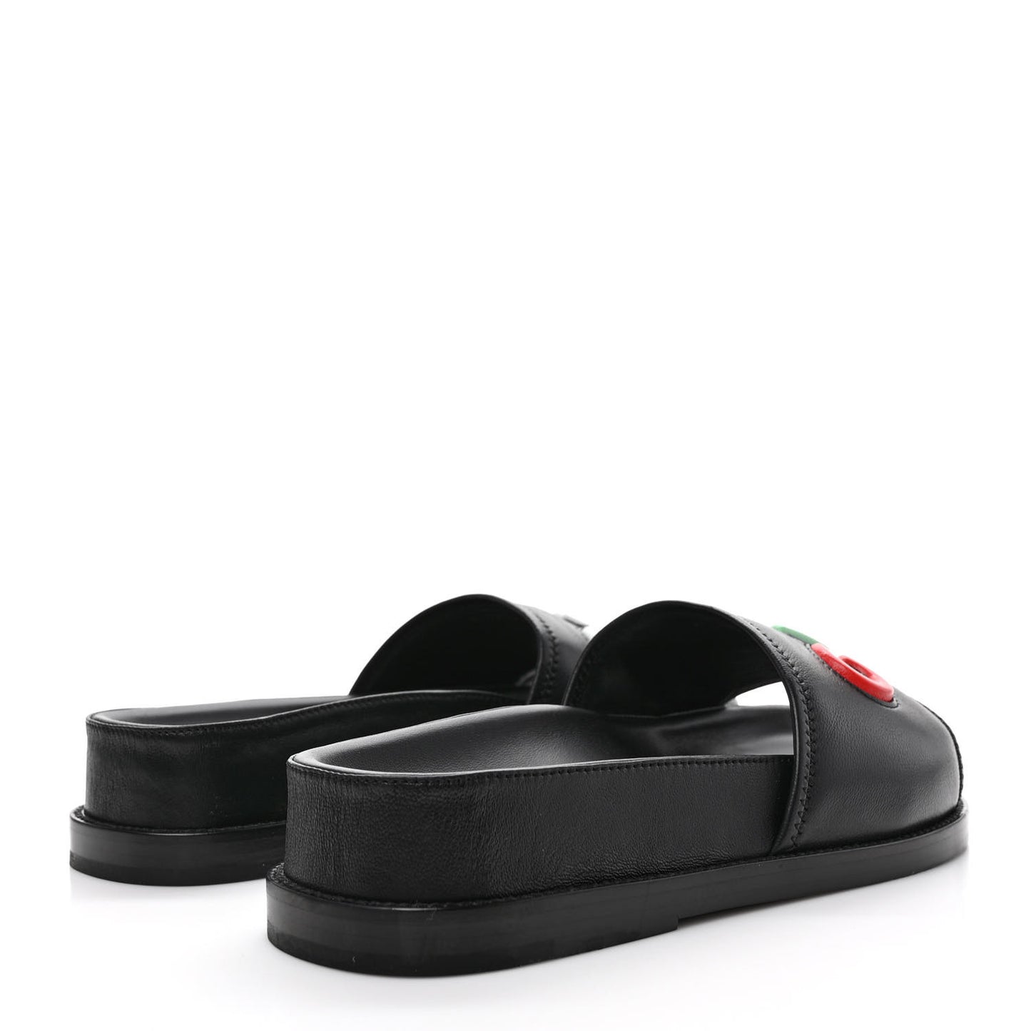 Lambskin Cha-Nel Mule Sandals 37.5 Black Multicolor