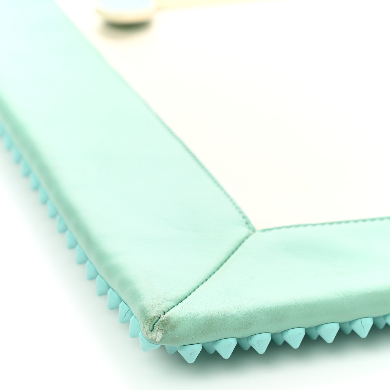 Christian Louboutin Peter Spikes Medium Pouch Turquoise 10 of 10