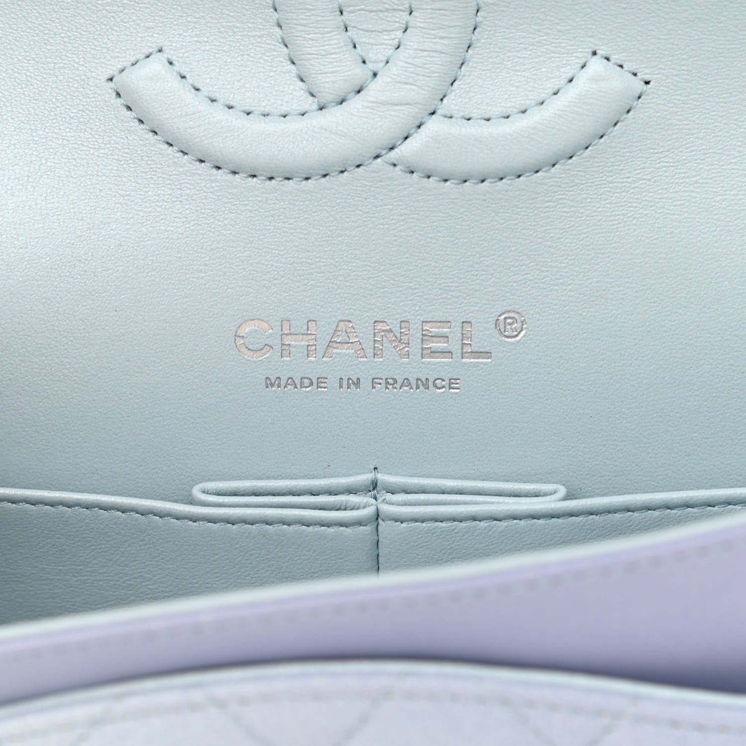 Chanel Perforated Lambskin Quilted Medium Double Flap Light Blue Light Purple White 6 of 11