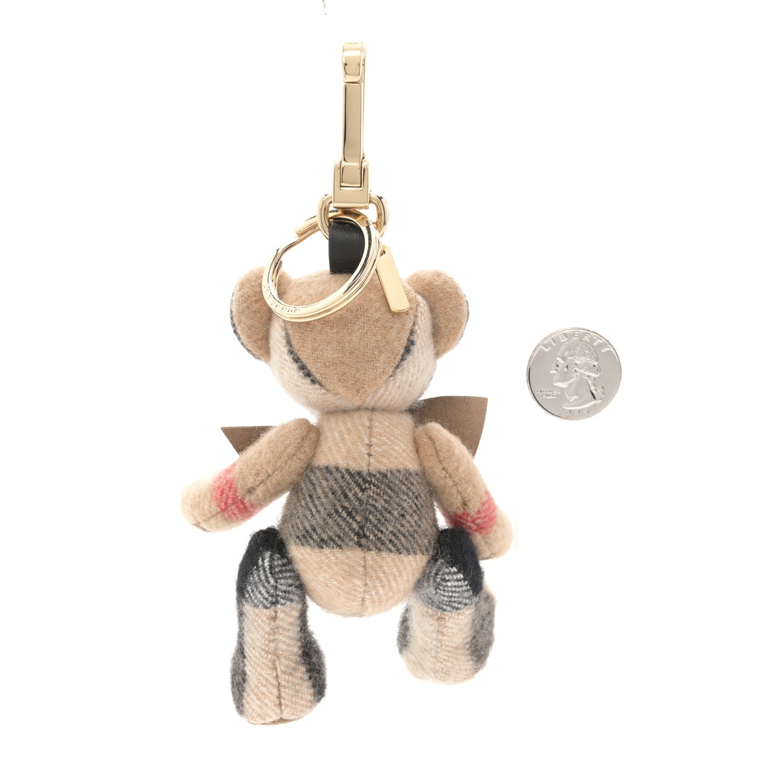 Burberry Cashmere House Check Thomas Bear Bag Charm Camel Gold 2 of 4