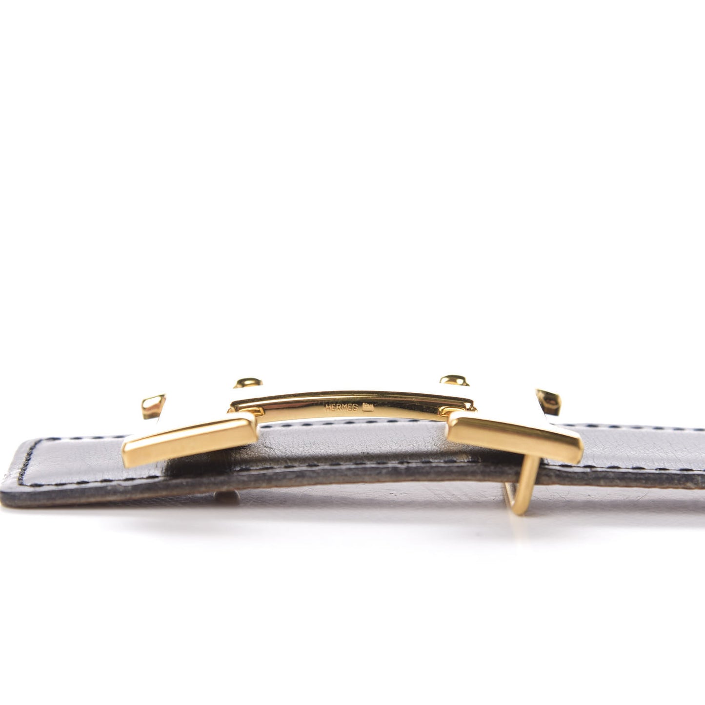 Box Courchevel 32mm H Belt 75 Black Gold
